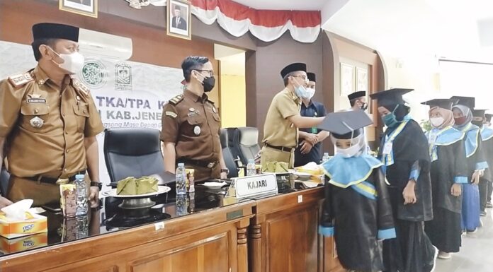 LPPTKA - BKPRMI Jeneponto bekerjasama dengan Bagian Kesra Setda Kabupaten Jeneponto melaksanakan Wisuda Santri TKA/TPA ke-42 tahun 2020