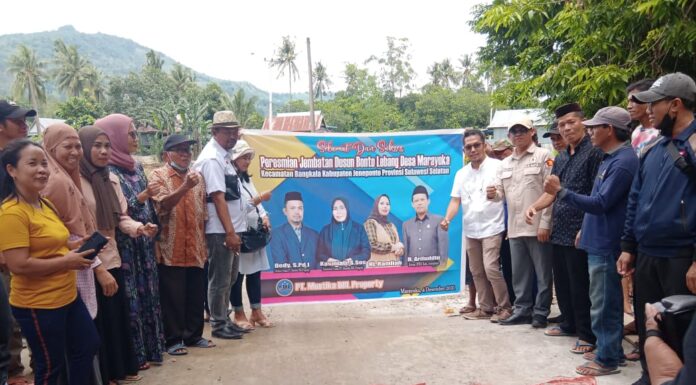 Ketua DPC Gerindra Jeneponto Resmikan Jembatan Bontolebang Desa Marayoka Ketua