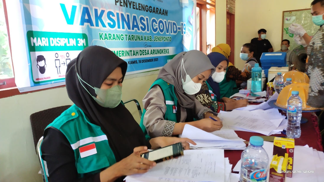 Karang Taruna Jeneponto Gelar Vaksinasi di Kecamatan Arungkeke, 316 Warga Divaksin