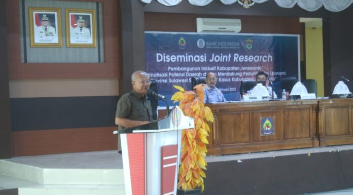 Bupati Jeneponto Sambut Baik Diseminasi Joint Research Pembangunan Inklusif Bupati