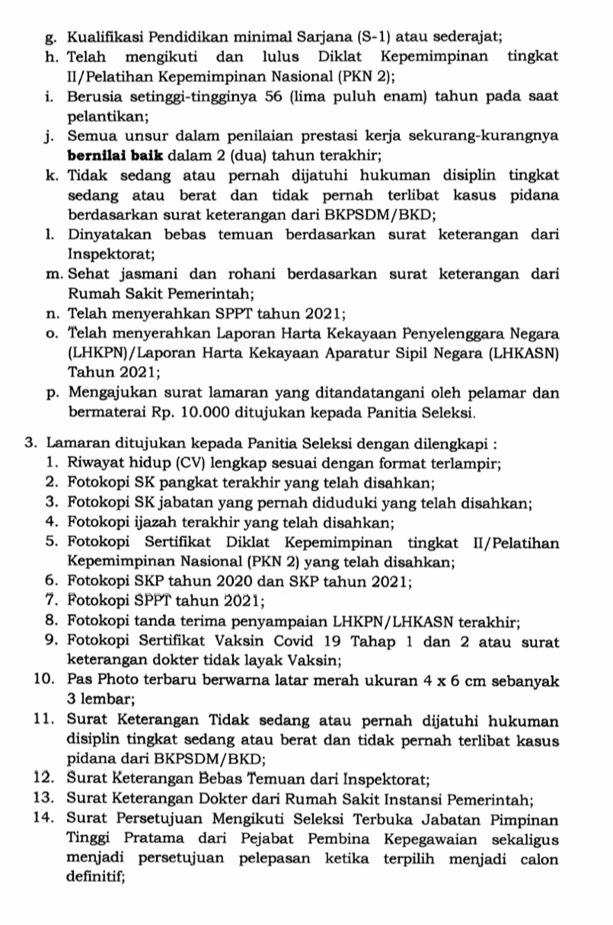 Pansel Sekda Jeneponto Buka Pendaftaran, ini Syarat dan Ketentuannya