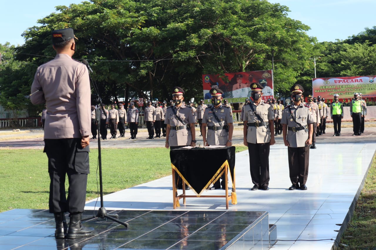Kapolres Jeneponto Pimpim Sertijab, Iptu Nasaruddin Jadi Kasat Reskrim, Syarifuddin Intelkam