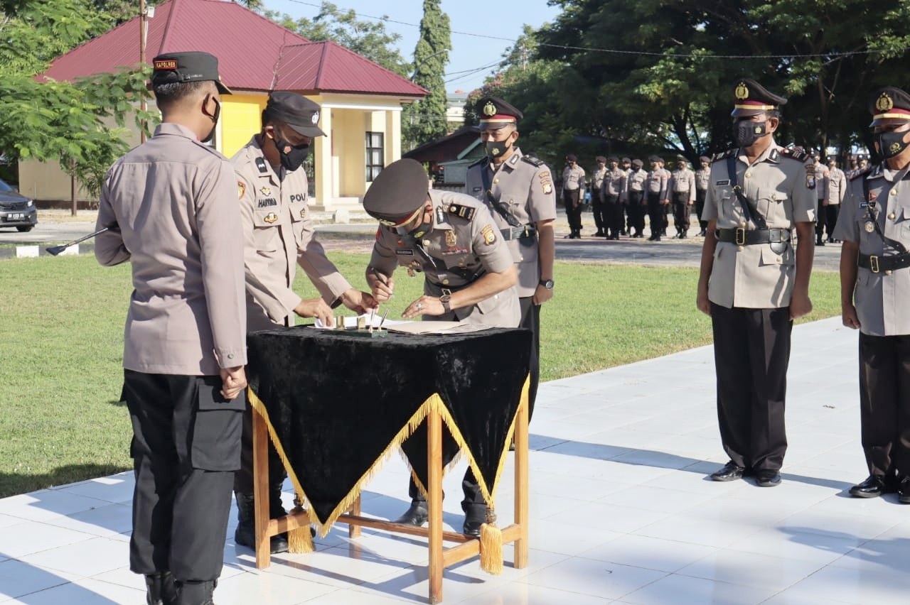 Kapolres Jeneponto Pimpim Sertijab, Iptu Nasaruddin Jadi Kasat Reskrim, Syarifuddin Intelkam