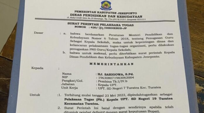 Arogan Terhadap Gurunya, Hj Sarigowa Dicopot jadi Kepala UPT SDN 7 Turatea Arogan Terhadap