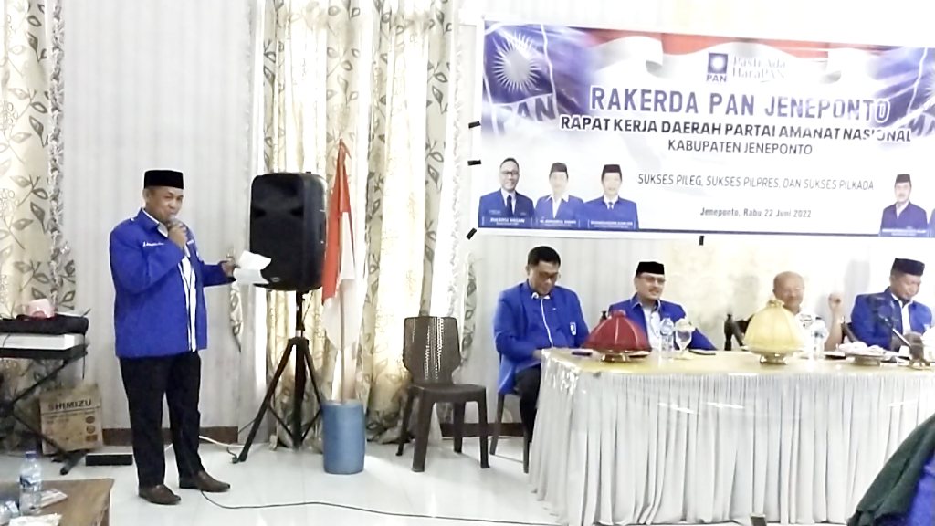 Bupati Buka Rakerda DPD PAN Jeneponto, Harap Ukir Sejarah