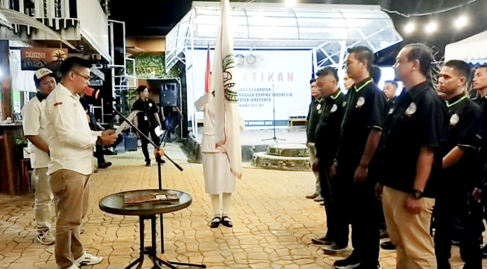 Hadiri Pelantikan Pengurus Pordi Jeneponto, Bupati Harap Domino Dipertandingkan di Porprov Hadiri Pelantikan