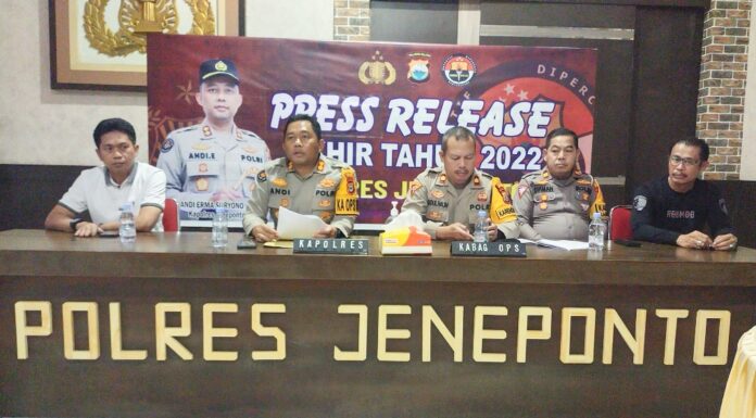 Polres Jeneponto Gelar Press Release Akhir Tahun 2022, ini Jumlah Kasus yang Terjadi Polres Jeneponto
