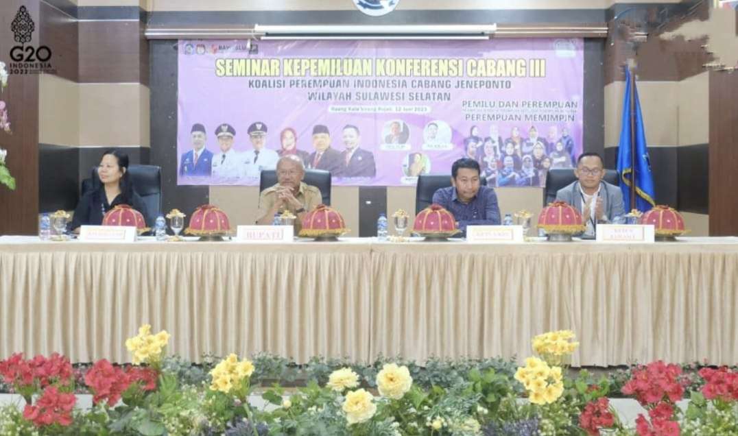 KPI Jeneponto Gelar Seminar Kepemiluan dan Konfercab III, Husnaeni Jasmine Terpilih Sekcab
