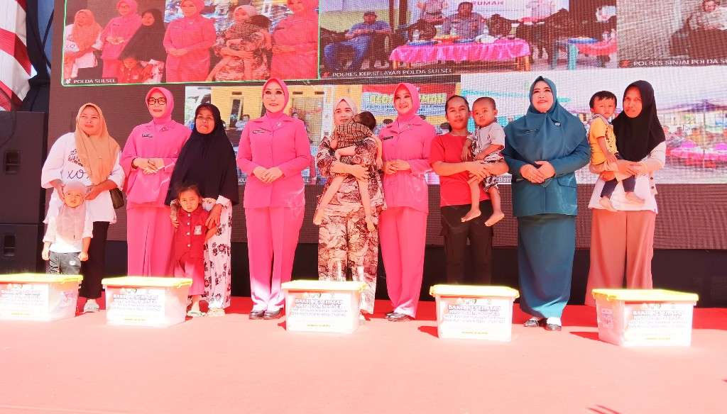 Balita Stunting Jeneponto Terima Bantuan dari Ketua Bhayangkari Polda Sulsel