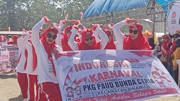 Semangat Guru Meriahkan HUT RI ke-80 Melalui Karnaval Gebyar Kreativitas Anak PAUD Semangat Guru